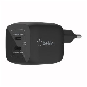 Cargador de pared belkin wch011vfbk 45w 2x usb tipo c negro