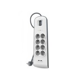 Regleta alimentacion belkin bsv804vf2m - v2 8 tomas con proteccion 2x usb tipo a interruptor color blanco