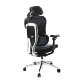 Silla de oficina ergonomica equip 651052 premium color negro azulado tapiceria malla 5 posiciones