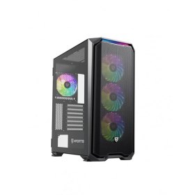 Caja ordenador gaming nfortec krater x e - atx argb cristal templado negra