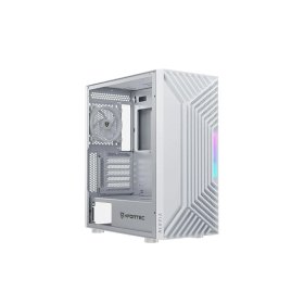 Caja ordenador gaming nfortec nervia atx argb cristal templado blanca