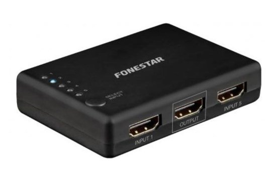 Switch hdmi 5*1 fonestar fo - 22sw51 - 5 entradas - 1 salida - resolución uhd 4k 60hz - botón selector - mando a distancia - plug and play