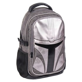 Mochila casual cerdá the mandalorian el cazarrecompensas plateada 47 cm