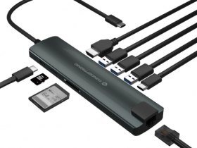 Adaptador conceptronic usb tipo c 9 en 1 hdmi - usb - c - pd - usb 3.0 - sd - micro sd - rj45