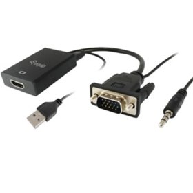 Adaptador equip vga macho a hdmi hembra con audio jack 3.5 pulgadas 119038