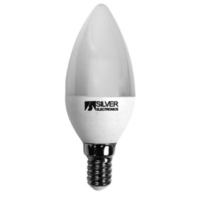 Bombilla led decorativa silver electronic vela 6w=65w - e14 - 5000k - 550 lm - luz extra calida - a+