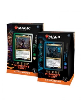 Juego de cartas caja de cartas wizards of the coast magic the gathering commander display innistrad midnight hunt 4 mazos ingles