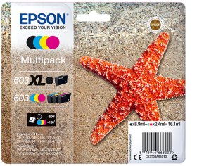 Multipack cartucho tinta epson 603xl c13t03a94010 negro - cian - amarillo - magenta - estrella de mar