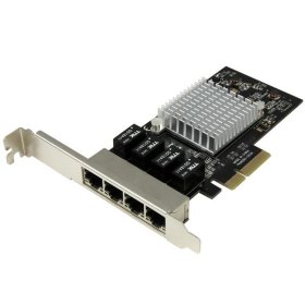 Tarjeta red startech ethernet gigabit 1000 4 port rj45 pcie