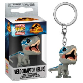Funko pop keychain llavero jurassic park world velociraptor blue 55299