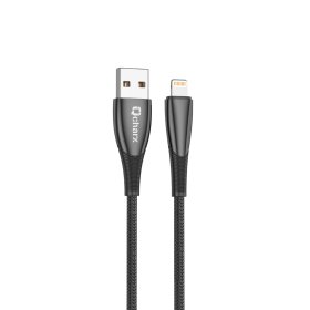 Cable qcharx berlin usb a lightning 3a - 1 m - zinc negro cordon grueso tacto suave