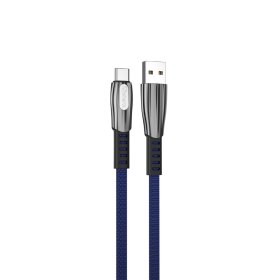 Cable qcharx florence usb a tipo c 3a - 1 m - zinc azul cordón plano premium