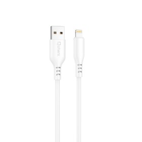 Cable qcharx tokyo usb a lightning 3a - 1 m - silicona blanco tacto suave