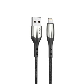Cable qcharx toronto usb a lightning 3a - 1 m - zinc negro cordon suave