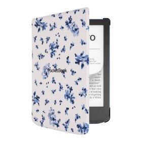 Pocketbook funda shell series verse + verse pro - patron flores blanco azul