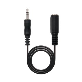 Cable audio jack - 3.5m a jack - 3.5h nanocable 5m - macho - hembra - negro