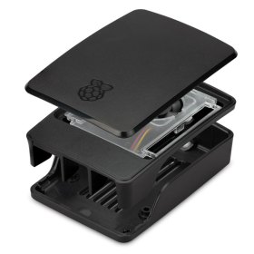 Carcasa raspberry pi 5 con ventilador negra y gris