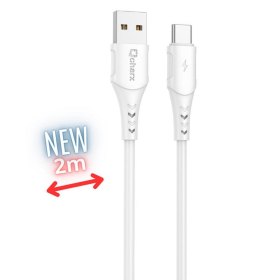 Cable qcharx athens usb tipo c a usb tipo a - 2m - pvc blanco