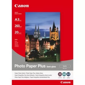 Papel fotografico semibrillante para inyeccion tinta canon sg - 201 a3 - 20 hojas