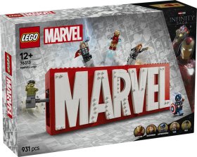 Lego marvel logotipo y figuras