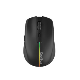 Mouse raton coolbox gaming w01 negro 1600 dpi inalambrico recargable