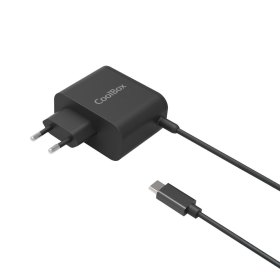 Adaptador cargador rapido de corriente coolbox gan usb - c 65w