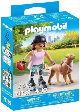 Playmobil patinadora con retriever